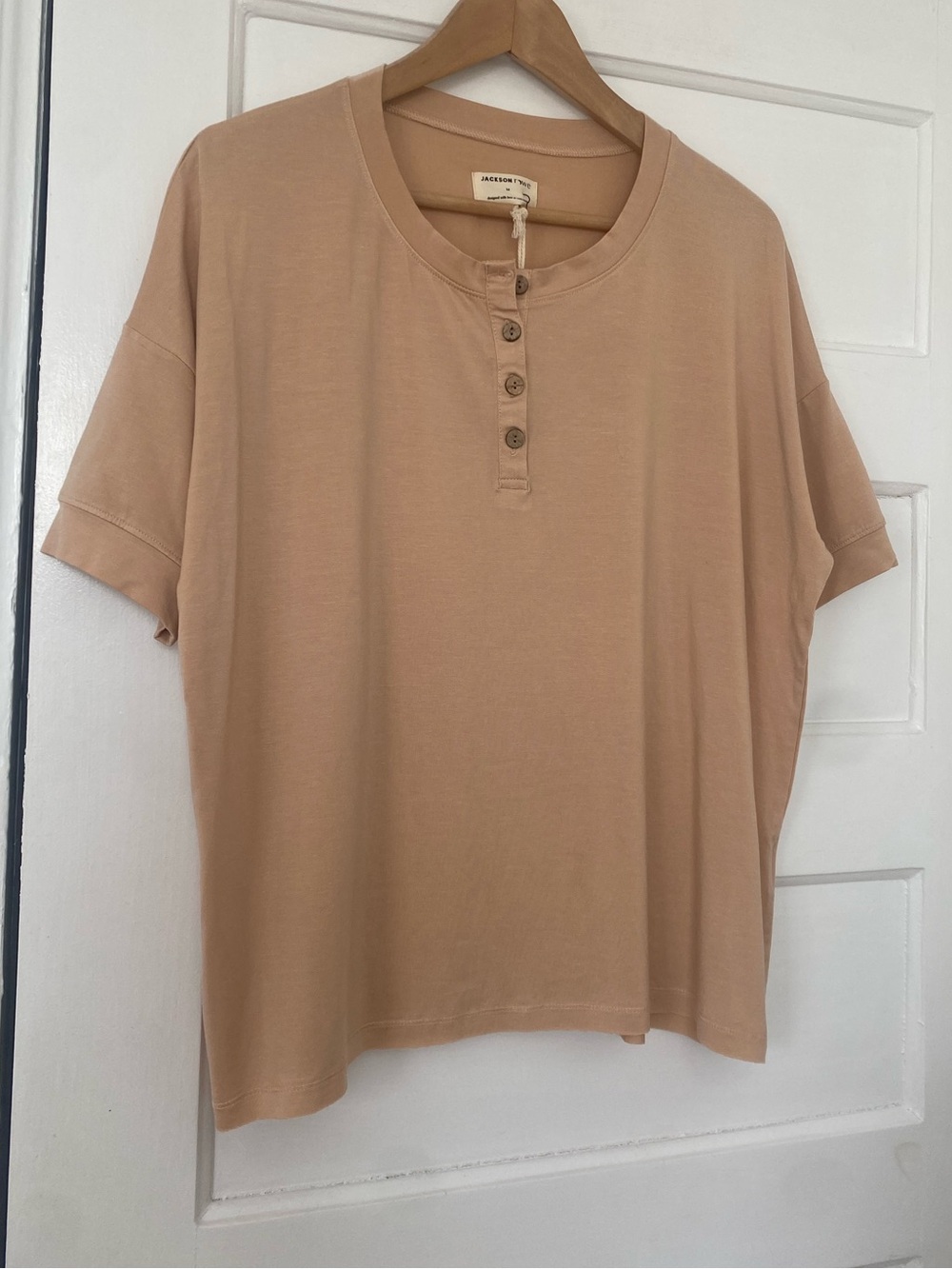 Jackson Rowe Cholla Henley top in Shell new with tags